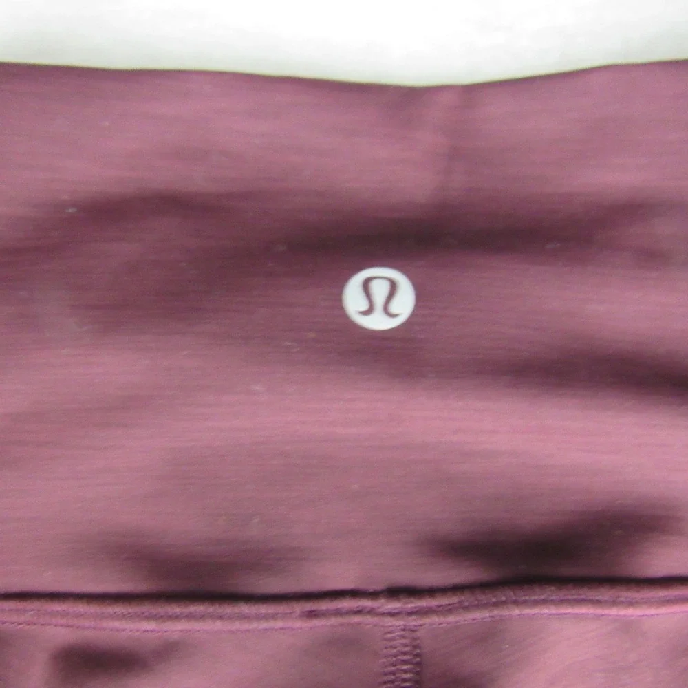 Lululemon Crop Leggings Womens 6 Burgundy High Rise Yoga Pants - Picture 5 of 5